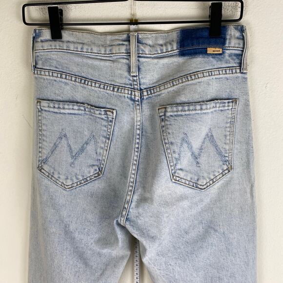 MOTHER The Tomcat Ankle Fray Size 26 Saved By The Bell Blue Straight Leg Heart - Picture 10 of 15